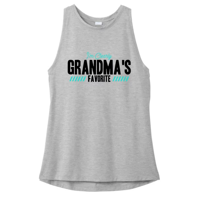 Im Clearly Grandmas Favorite Grandson Granddaughter Cute Gift Ladies Tri-Blend Wicking Tank