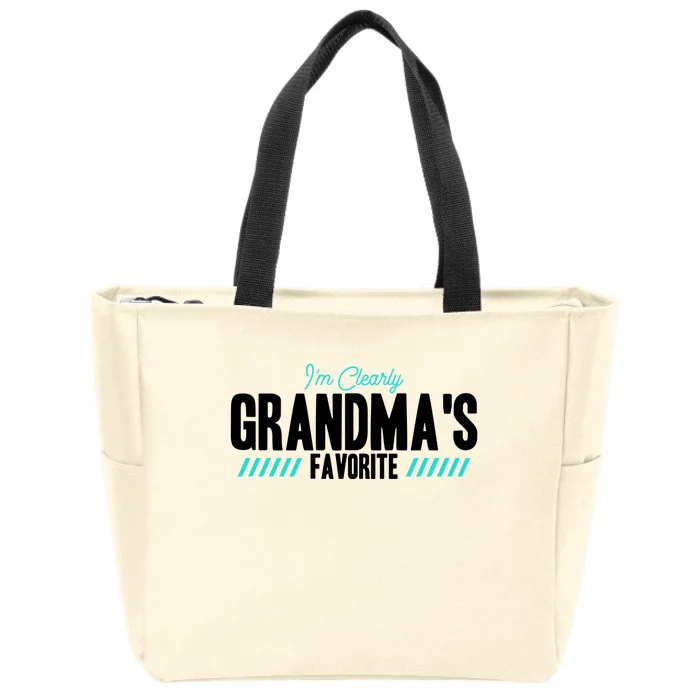 Im Clearly Grandmas Favorite Grandson Granddaughter Cute Gift Zip Tote Bag