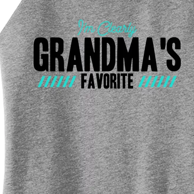 Im Clearly Grandmas Favorite Grandson Granddaughter Cute Gift Women’s Perfect Tri Rocker Tank