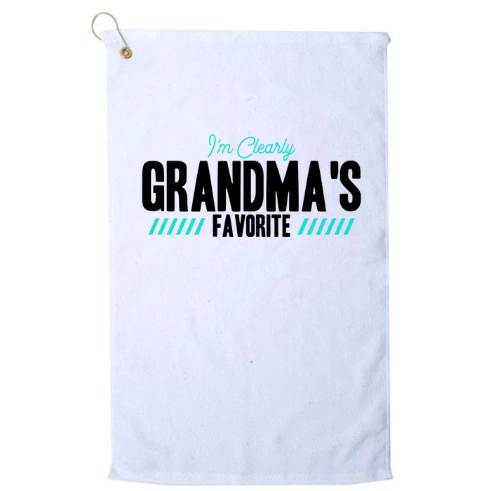 Im Clearly Grandmas Favorite Grandson Granddaughter Cute Gift Platinum Collection Golf Towel