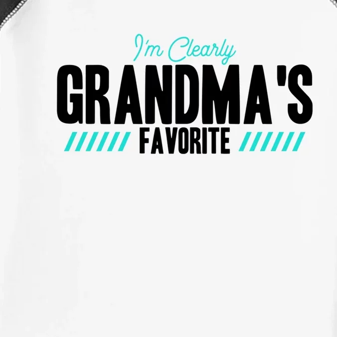 Im Clearly Grandmas Favorite Grandson Granddaughter Cute Gift Infant Baby Jersey Bodysuit