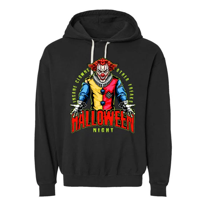 Insane Clowns Halloween Night Creepy Clown Garment-Dyed Fleece Hoodie