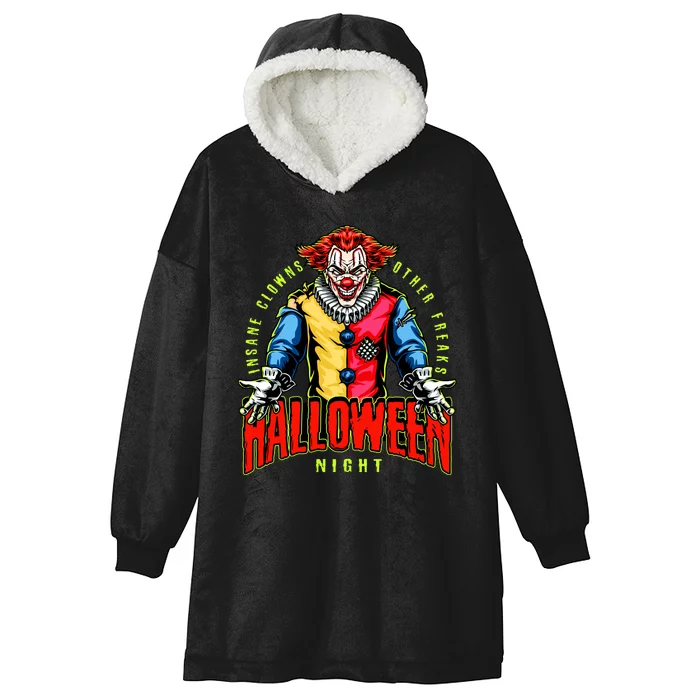 Insane Clowns Halloween Night Creepy Clown Hooded Wearable Blanket