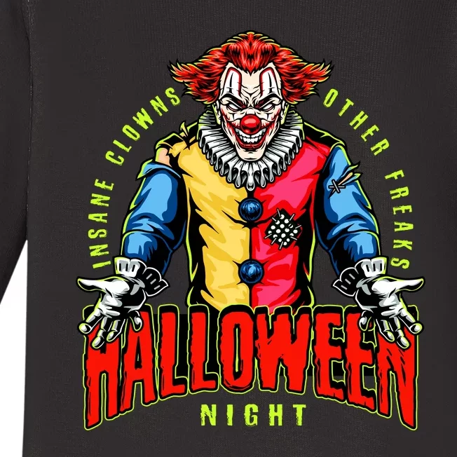 Insane Clowns Halloween Night Creepy Clown Baby Long Sleeve Bodysuit