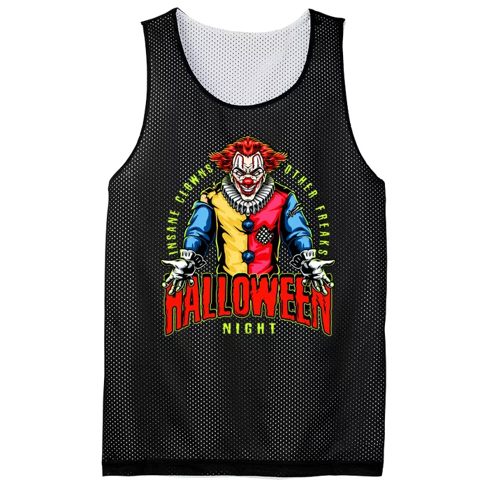 Insane Clowns Halloween Night Creepy Clown Mesh Reversible Basketball Jersey Tank