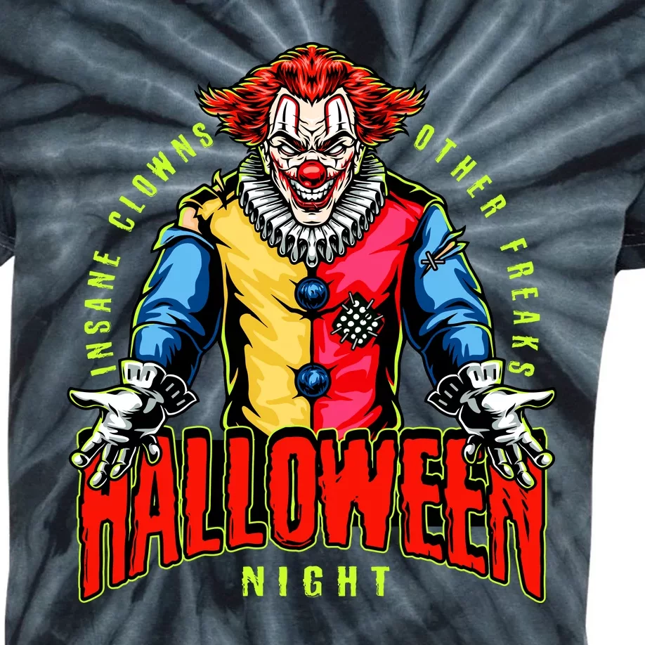 Insane Clowns Halloween Night Creepy Clown Kids Tie-Dye T-Shirt