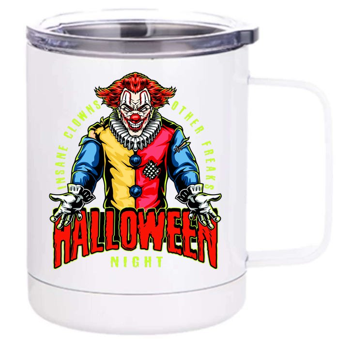 Insane Clowns Halloween Night Creepy Clown Front & Back 12oz Stainless Steel Tumbler Cup