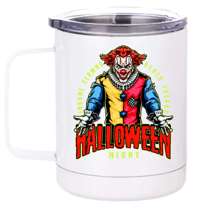 Insane Clowns Halloween Night Creepy Clown Front & Back 12oz Stainless Steel Tumbler Cup