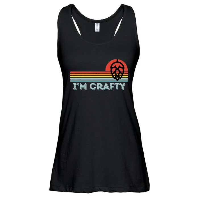 I'm Crafty Home Brew Craft Beer Vintage Ladies Essential Flowy Tank