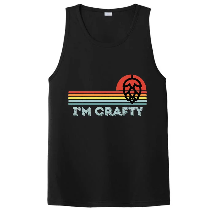 I'm Crafty Home Brew Craft Beer Vintage Performance Tank