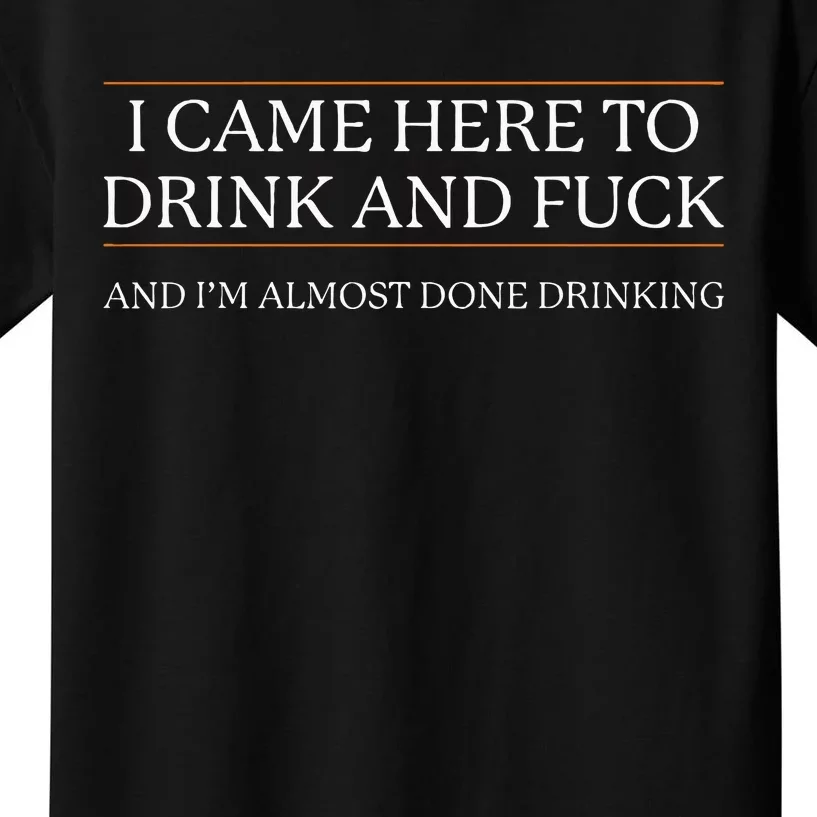 I Came Here To Drink And Fuck Almost Done Kids T-Shirt