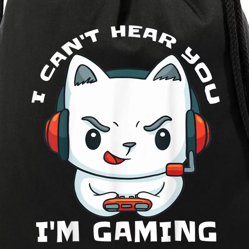 I Cant Hear You Im Gaming Funny Gamer Gift Mic And Headset Drawstring Bag