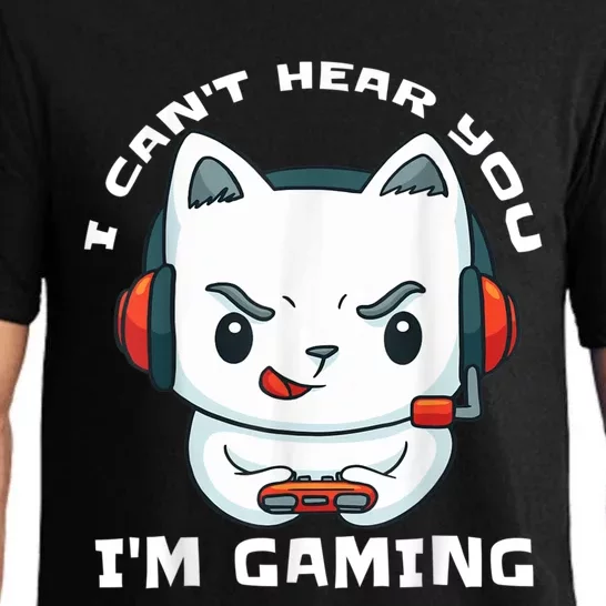 I Cant Hear You Im Gaming Funny Gamer Gift Mic And Headset Pajama Set