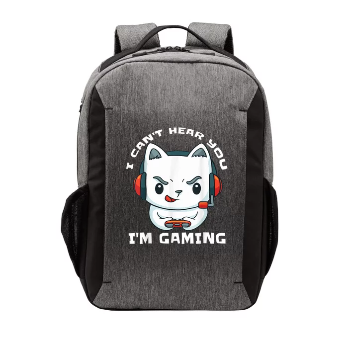 I Cant Hear You Im Gaming Funny Gamer Gift Mic And Headset Vector Backpack