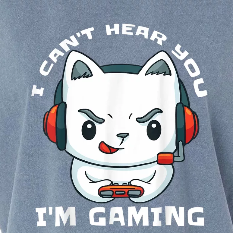 I Cant Hear You Im Gaming Funny Gamer Gift Mic And Headset Garment-Dyed Women's Muscle Tee