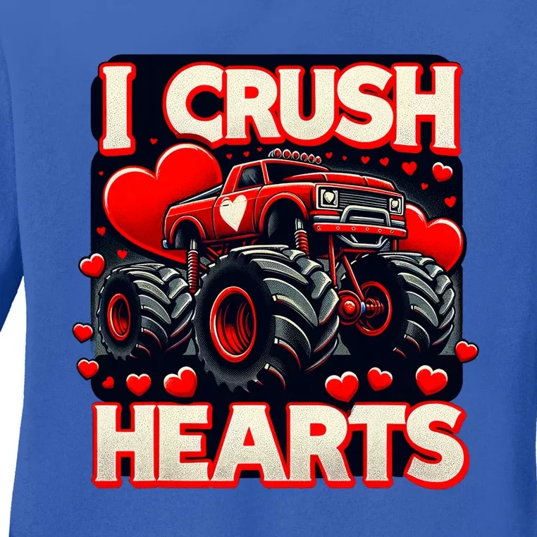 I Crush Hearts Valentines Day Ladies Long Sleeve Shirt