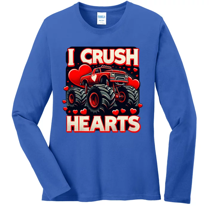 I Crush Hearts Valentines Day Ladies Long Sleeve Shirt