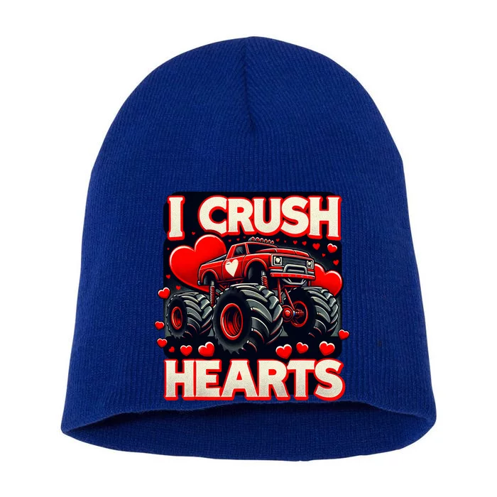 I Crush Hearts Valentines Day Short Acrylic Beanie