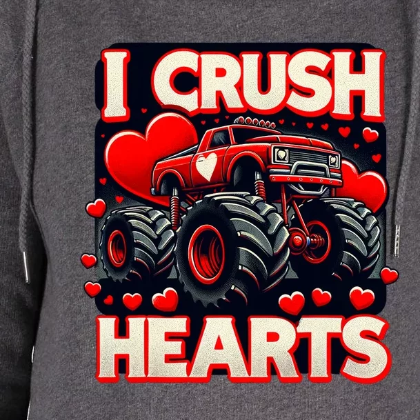 I Crush Hearts Valentines Day Womens Funnel Neck Pullover Hood