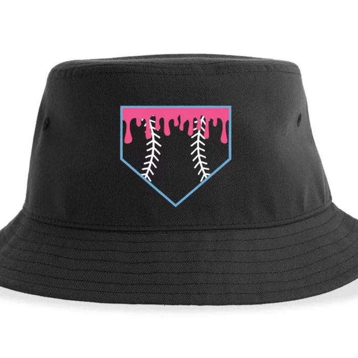 Ice Cream Home Plate Baseball Drip Sustainable Bucket Hat