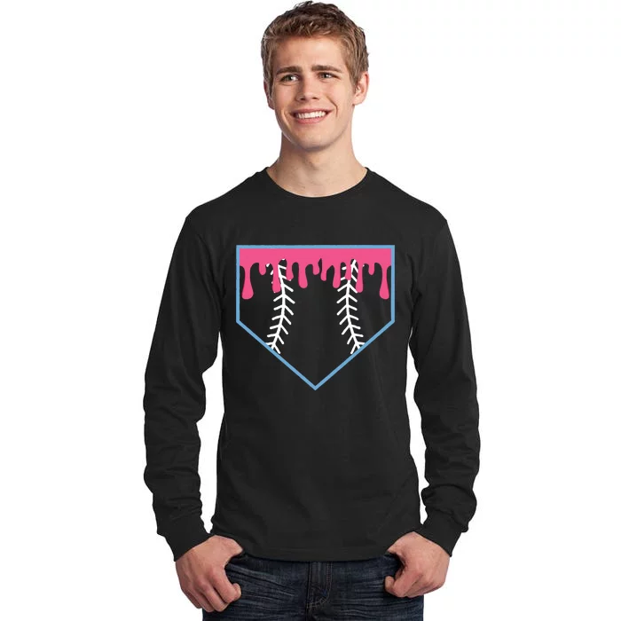 Ice Cream Home Plate Baseball Drip Tall Long Sleeve T-Shirt