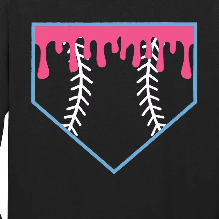 Ice Cream Home Plate Baseball Drip Tall Long Sleeve T-Shirt