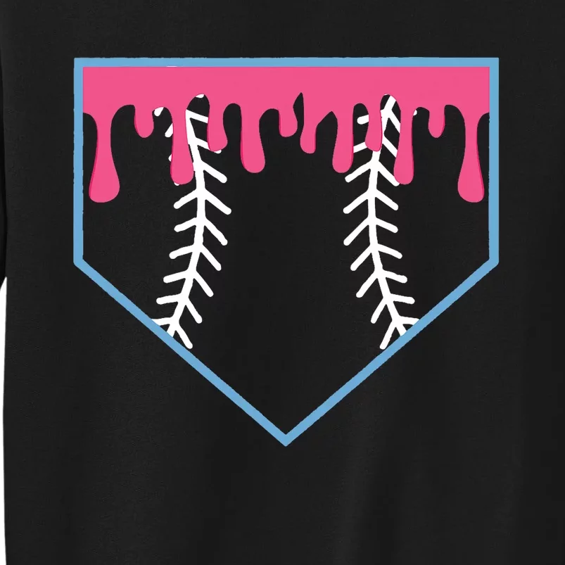 Ice Cream Home Plate Baseball Drip Tall Sweatshirt