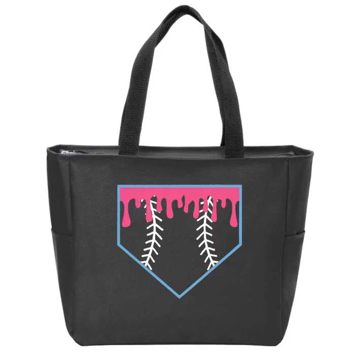 Ice Cream Home Plate Baseball Drip Zip Tote Bag