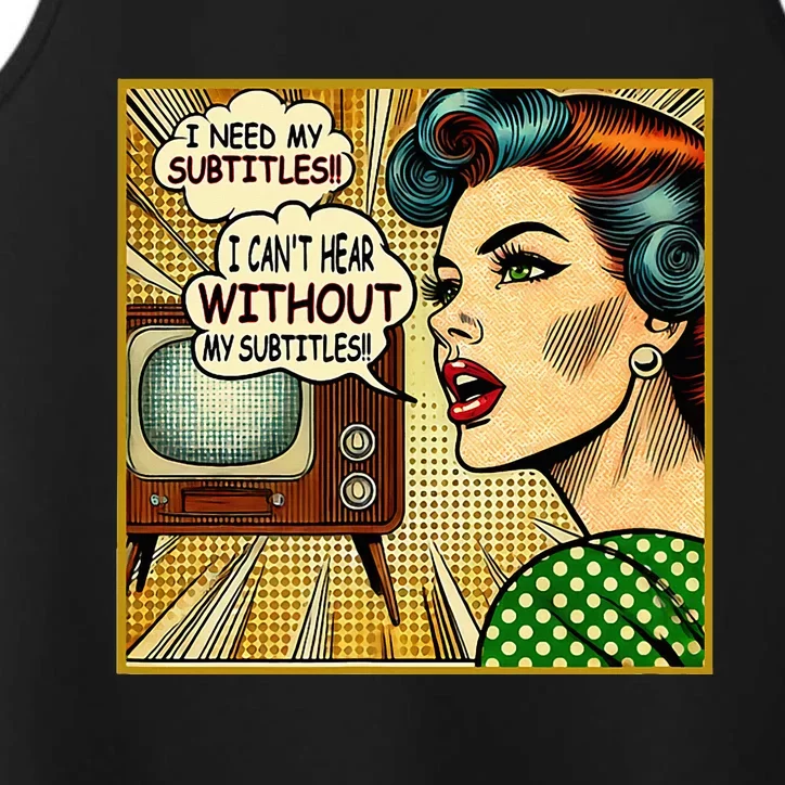 I CanT Hear Need Subtitles Watch Loud Tv Humorous Sayings Performance Tank