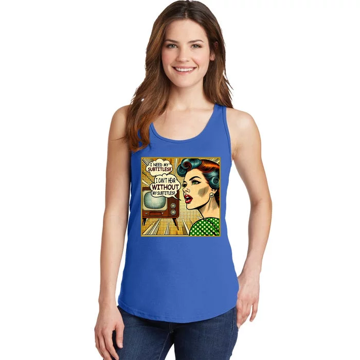 I CanT Hear Need Subtitles Watch Loud Tv Humorous Sayings Ladies Essential Tank