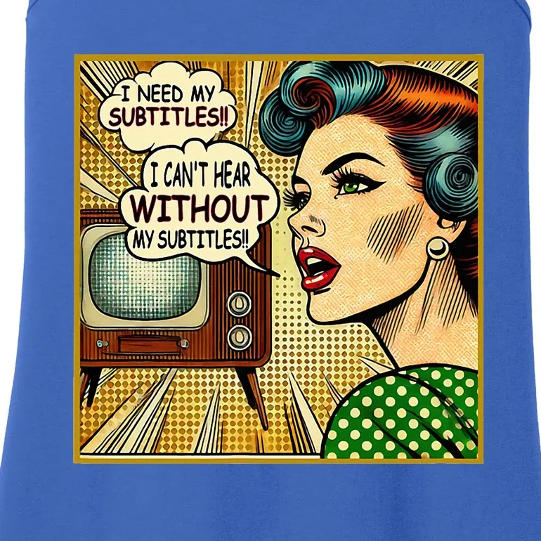 I CanT Hear Need Subtitles Watch Loud Tv Humorous Sayings Ladies Essential Tank