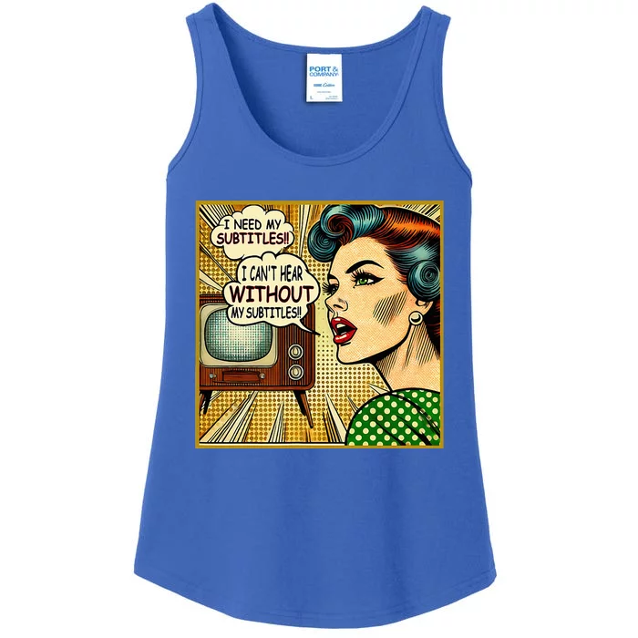 I CanT Hear Need Subtitles Watch Loud Tv Humorous Sayings Ladies Essential Tank