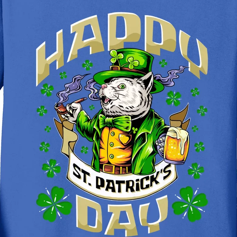 Irish Cat Happy St Patricks Day Meaningful Gift Kids Long Sleeve Shirt