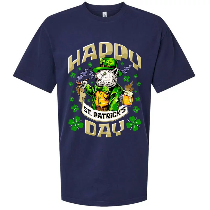 Irish Cat Happy St Patricks Day Meaningful Gift Sueded Cloud Jersey T-Shirt