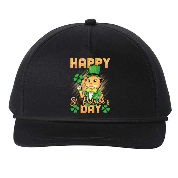 Irish Cat Happy St Patricks Day Cute Gift Snapback Five-Panel Rope Hat