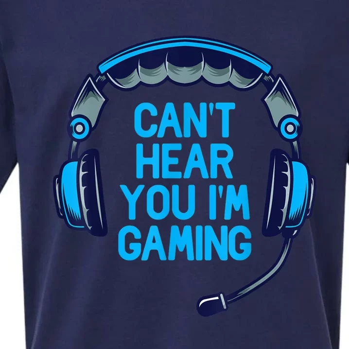 I Cant Hear You Im Gaming Video Gamer Geek Sueded Cloud Jersey T-Shirt