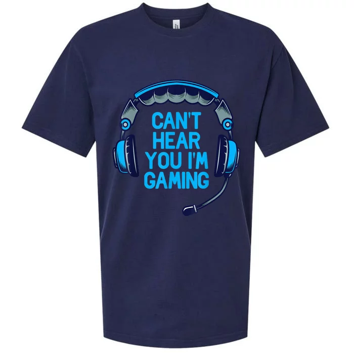 I Cant Hear You Im Gaming Video Gamer Geek Sueded Cloud Jersey T-Shirt