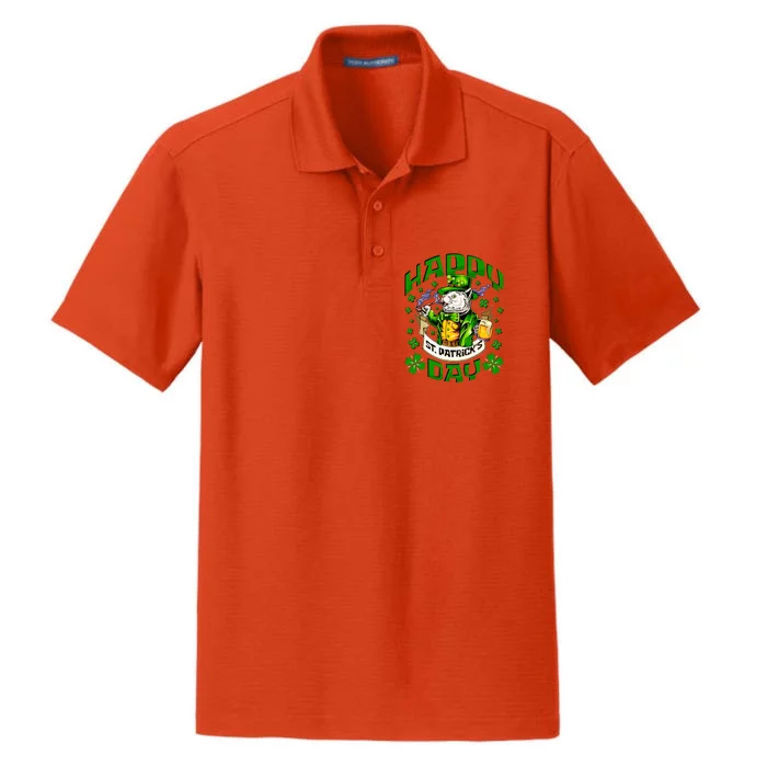 Irish Cat Happy St Patricks Day Gift Dry Zone Grid Performance Polo