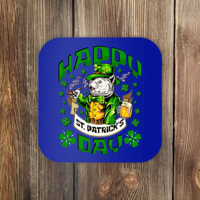 Irish Cat Happy St Patricks Day Gift Coaster