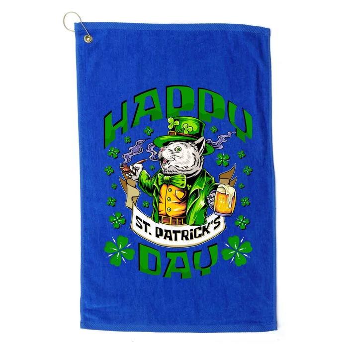 Irish Cat Happy St Patricks Day Gift Platinum Collection Golf Towel