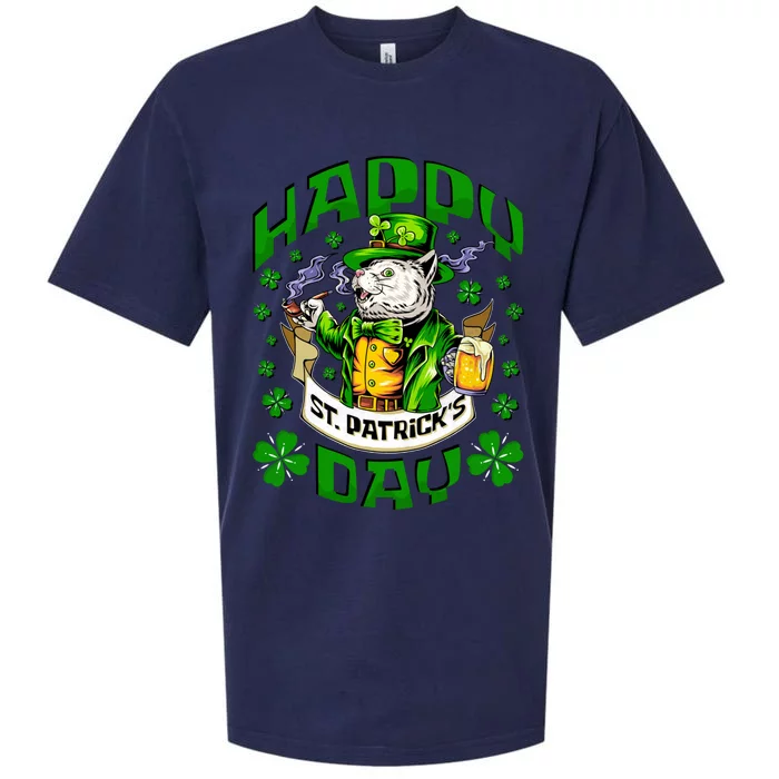 Irish Cat Happy St Patricks Day Gift Sueded Cloud Jersey T-Shirt