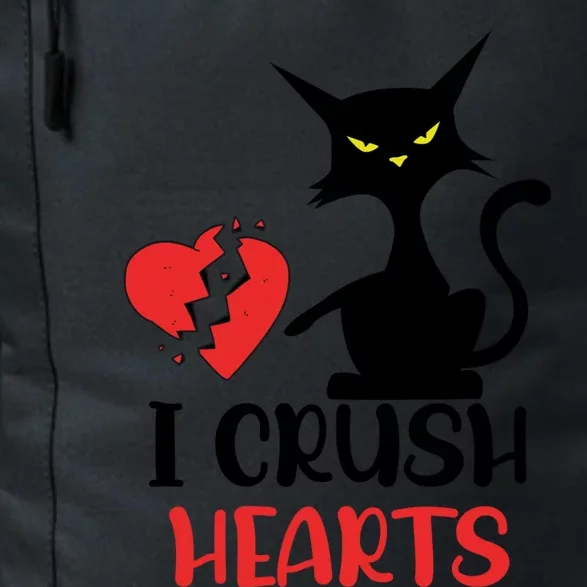 I Crush Hearts Funny Black Cats Valentine Cat Crusher Lovers Gift Daily Commute Backpack