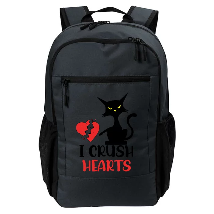 I Crush Hearts Funny Black Cats Valentine Cat Crusher Lovers Gift Daily Commute Backpack