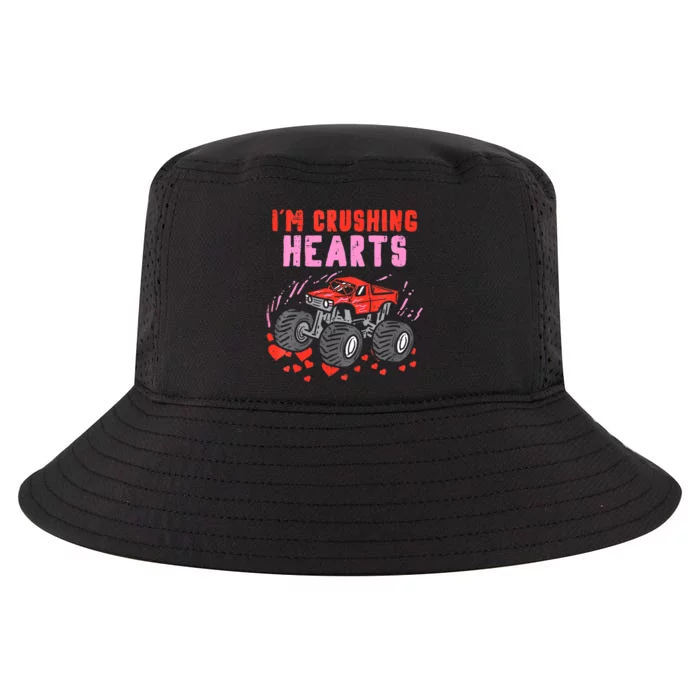 I Crush Hearts Monster Truck Toddler Boys Valentines Day Cool Comfort Performance Bucket Hat