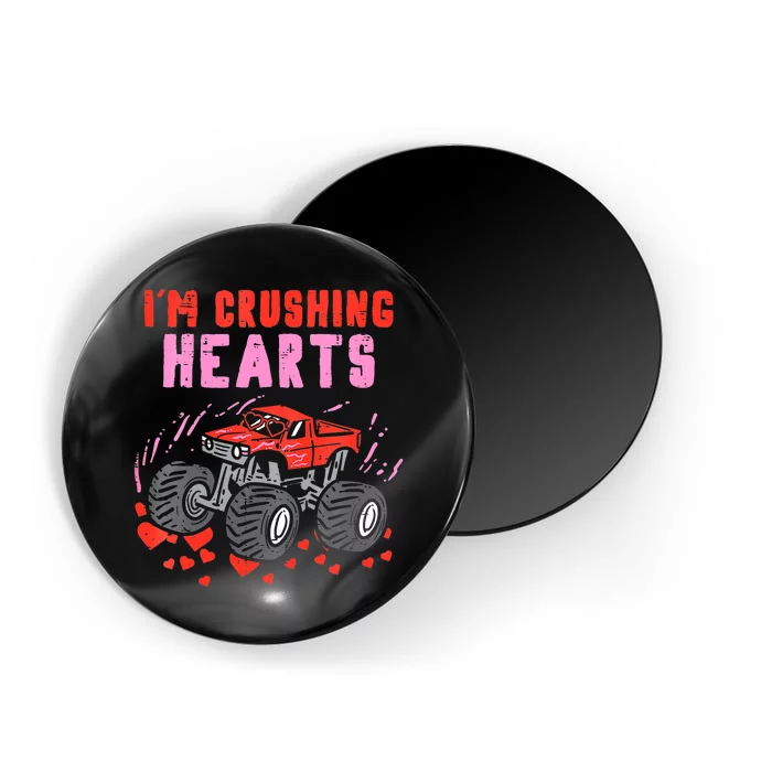 I Crush Hearts Monster Truck Toddler Boys Valentines Day Magnet