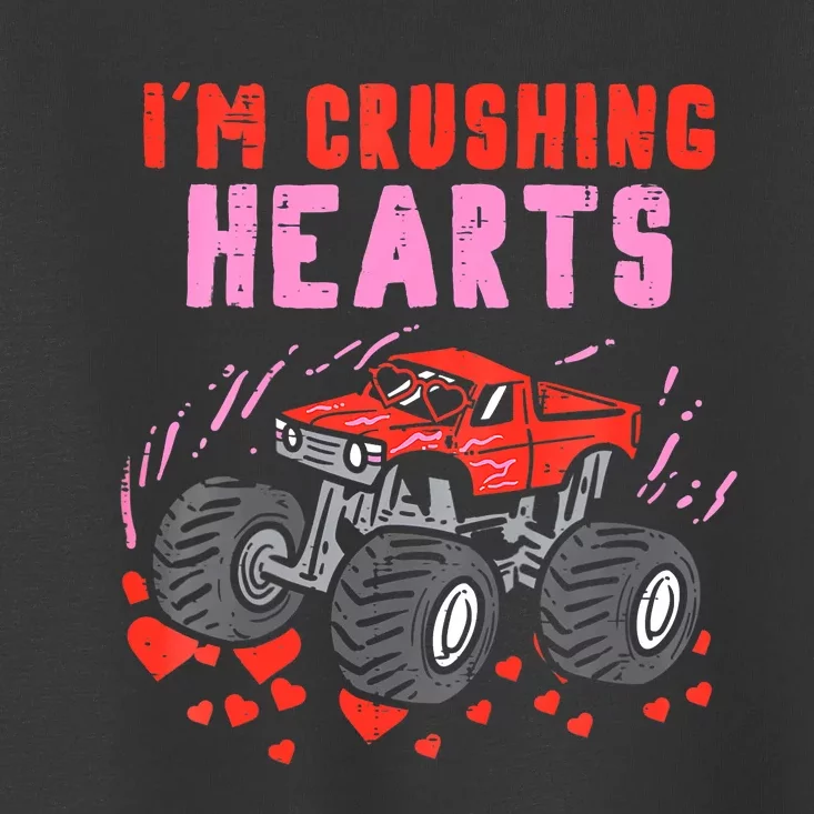 I Crush Hearts Monster Truck Toddler Boys Valentines Day Toddler T-Shirt