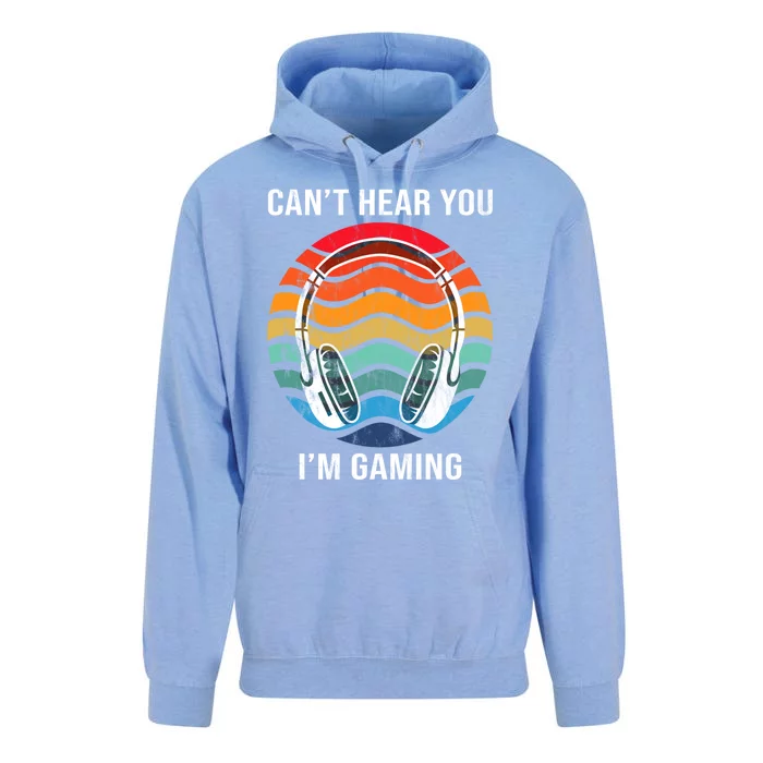 I Can't Hear You I'm Gaming Funny Cool Gamer Gift Vintage Gift Unisex Surf Hoodie