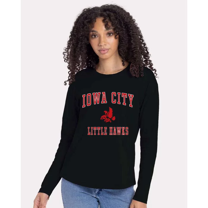 Iowa City High School Little Hawks Womens Cotton Relaxed Long Sleeve T-Shirt