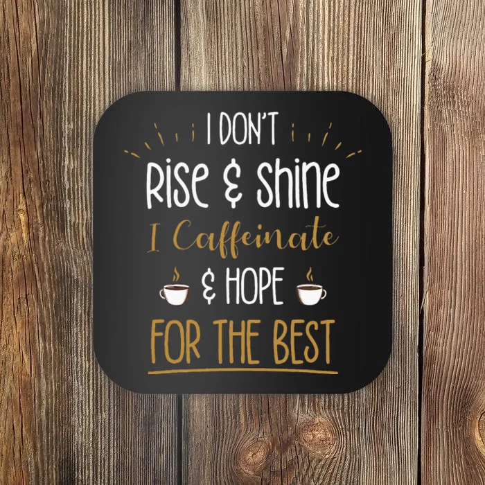 I Caffeinate & Hope For The Best Funny Coffee Lover Gift Coaster