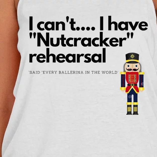 I CanT....I Have Nutcracker Rehearsal Women's Knotted Racerback Tank